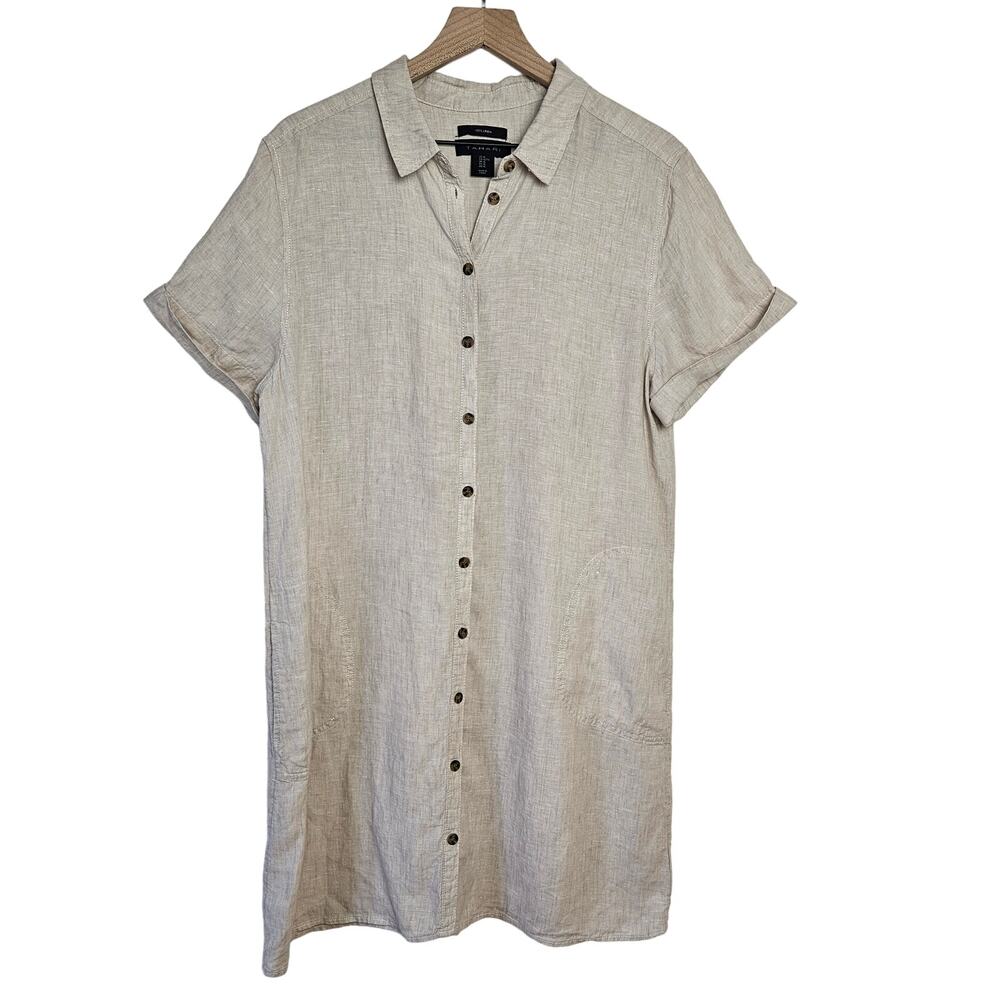 Tahari Beige Button-Down Dress